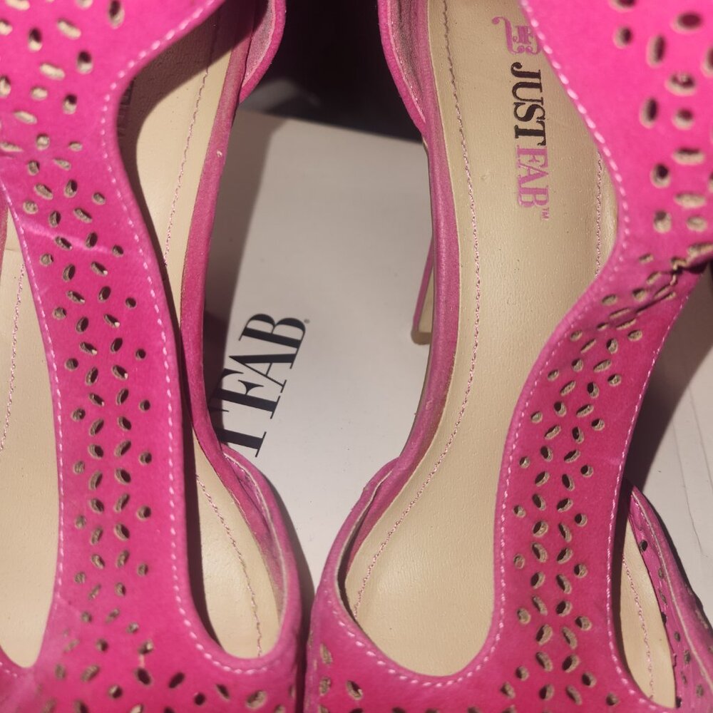 Just Fab Ceria- Peep toe and ankle strap Heel- Size 8